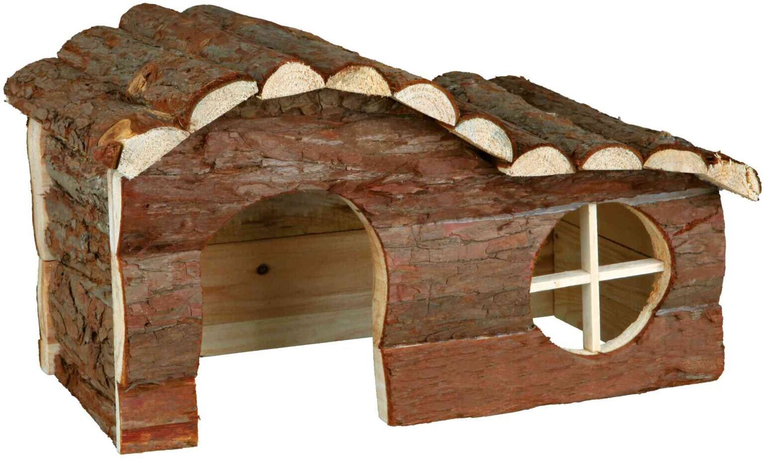 TRIXIE Haus Hanna, Meerschweinchen, Rindenholz / geflammt, 31 x 19 x 19 cm