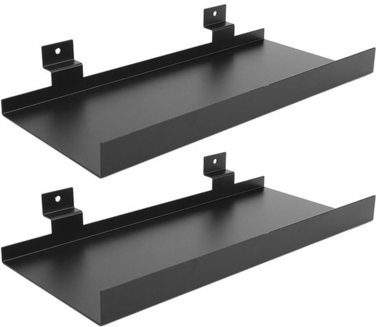 Zwarte zwevende muurplank voor kleine items, B: 28 cm, D: 15 cm