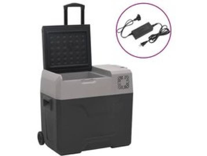 vidaXL Glacière avec Roue et Adaptateur Réfrigérateur de Voiture Glacière Électrique Randonnée Pique-nique Camping Noir 3154636