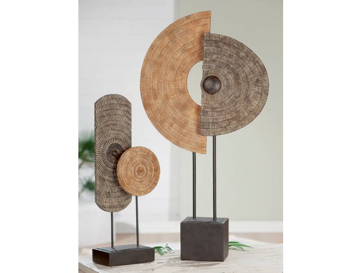 Wanddekoobjekt CASABLANCA BY GILDE Skulptur Carve auf Sockel , beige (naturfarben), B:19,5cm H:47,5cm T:10cm, Polyresin (Kunststein), Wanddekoobjekte, Wanddekoobjekt