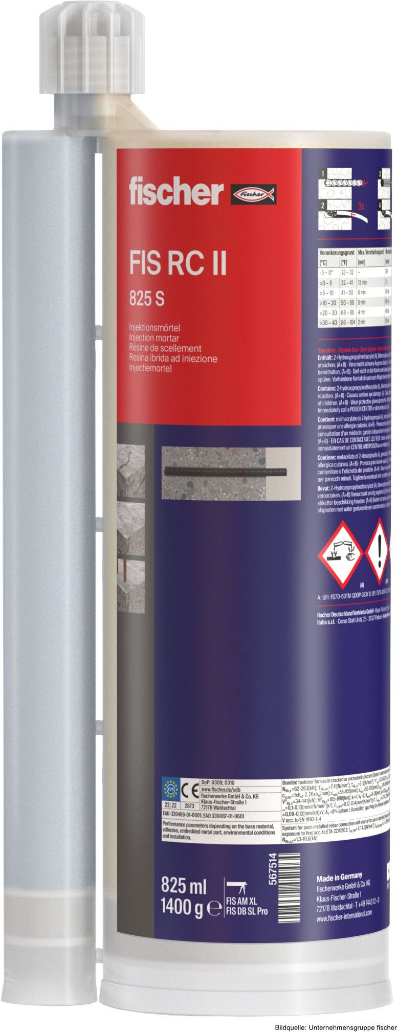 fischerwerke fischer Injektionsmörtel FIS RC II, 825 ml