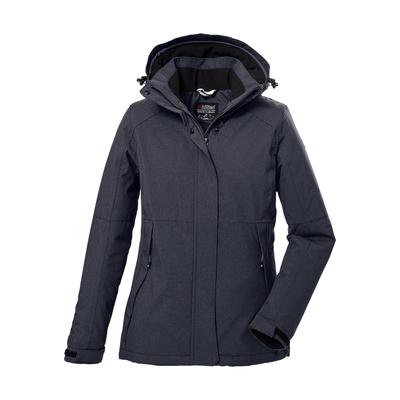 Outdoorjacke KILLTEC "KOW 37 WMN JCKT", Damen, Gr. 42, nachtblau, Obermaterial: 100% Polyester.Futter: 100% Polyester.Füllung: 100% Polyester, Jacken Outdoorjacke, Wasserdichte Damen Funktionsjacke mit abnehmbarer Kapuze
