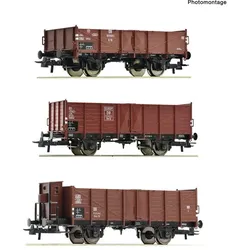 Roco 6600303 Freight wagon DC Wagon set with three open freight carriages of the German Federal (Spur H0)