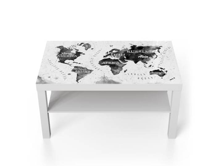 DEQORI Glastisch weiß groß 90x50 cm Motiv Globale Schattierungen ausgefallener Beistelltisch aus Glas Hochglanz Couchtisch fürs Wohnzimmer moderner Couch Tisch mit Design