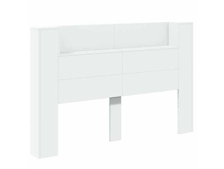 Accessoire de lit - Blanc - Cabinet de Tête de Lit avec LED Blanc Bois d'ingénierie_1807