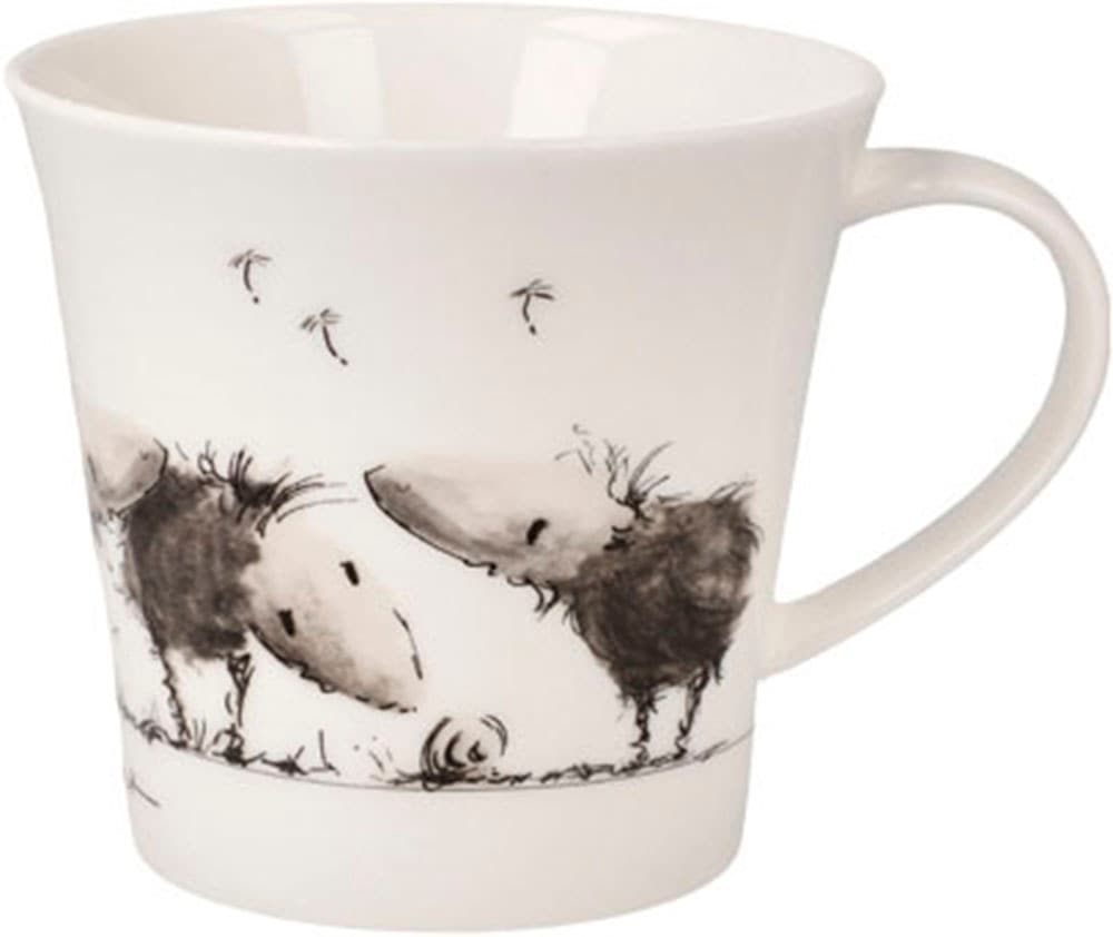 Tasse GOEBEL "Peter Schnellhardt - Schnecke, wer bist du?", weiss (bunt), B:10,5cm H:9,5cm, Fine China-Porzellan, Trinkgefässe, Tasse, Füllmenge 0,35l bunt 9,5cm
