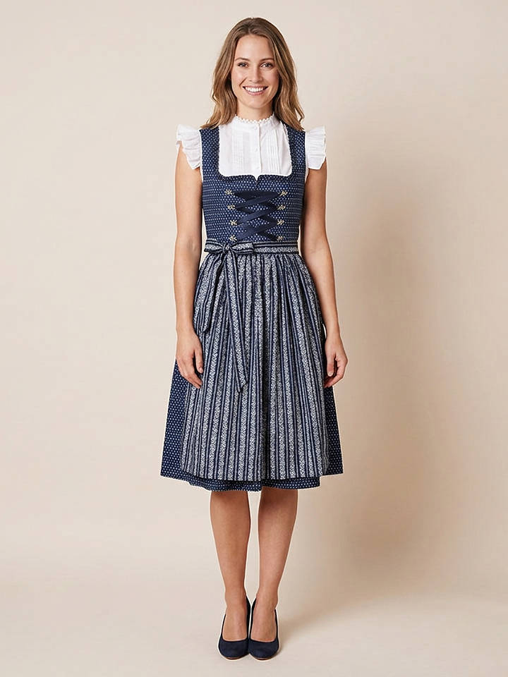 Almsach Dirndl in Dunkelblau - 46