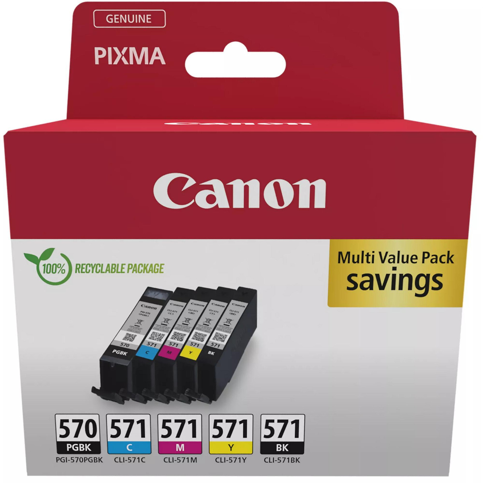 Canon PGI-570 CLI-571 Multi Value Pack Inktcartridges C M Y BK