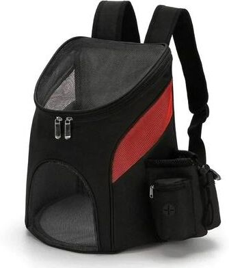 Inspire Select Pet Backpack Carrier Breathable Foldable Travel Backpack For Dogs & Cats black Red S