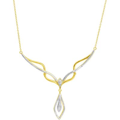 Kette mit Anhänger FIRETTI "Schmuck Geschenk Silber 925 Halsschmuck Halskette Statement Tropfen", silber (gelbgoldfarben, silberfarben), Halsketten, Damen, 0,08, Diamanten Silber 925 (Sterlingsilber), L: 47 B: 1,1mm, Diamanten, Silber 925...