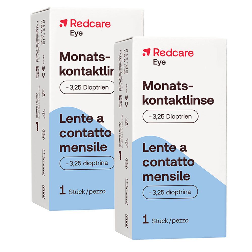 Redcare Monatslinse -3,25dpt 2 Stück Kontaktlinsen