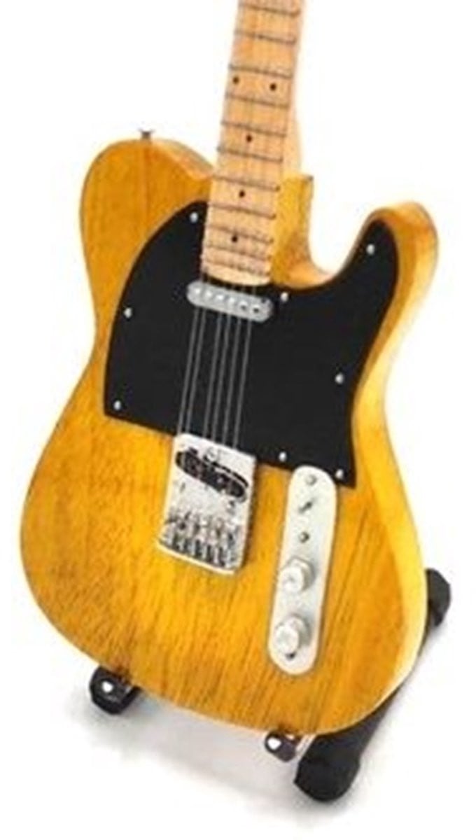 Miniatuur replica Fender Telecaster gitaar Bruce Springsteen voor volwassenen