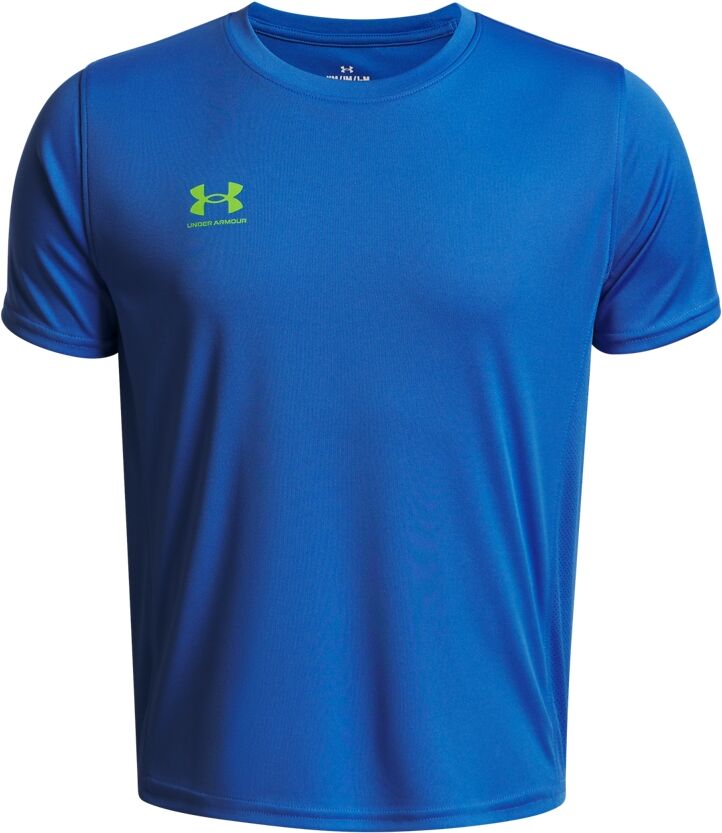 T-Shirt UNDER ARMOUR "CHALLENGER", Jungen, Gr. M, gelb (blau atlantis,, high vis gelb), Obermaterial: 100% Polyester, normal, Rundhals, Shirts T-Shirt, mit Rundhalsausschnitt, Kurzarm, normale Länge, gerader Abschluss blau atlantis,, high vis gelb M