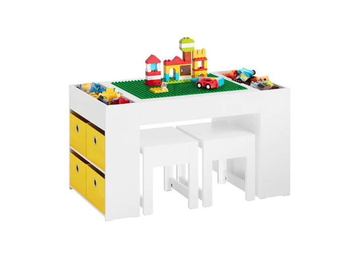 SoBuy Kindersitzgruppe Weiß, Holzwerkstoff, 87x50x50 cm, Baby- und Kindermöbel, Kinderzimmer & Jugendzimmer, Kindersitzgruppe