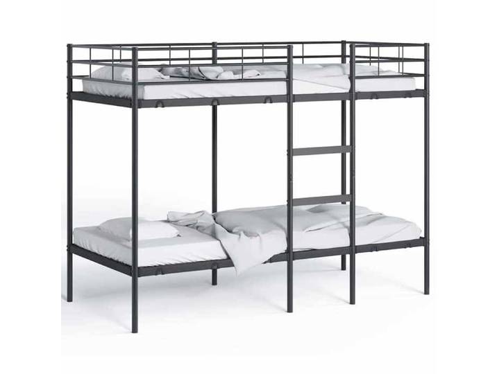 Magnifique Lit superposé sans matelas noir 90x190 cm acier - design polyvalent - pour maison - Noir 28.7 kg 2026_747851