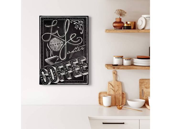 Impression sur toile Life And Coffee Polyester PVC / Épicéa Gris 50 x 70cm