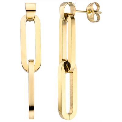 Paar Ohrhänger JOBO, gold (goldfarben), Ohrringe, Damen, Edelstahl, Edelstahl goldfarben beschichtet