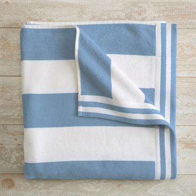 Linery & Co. 100% Cotton Velour Cabana Stripe Beach Towel