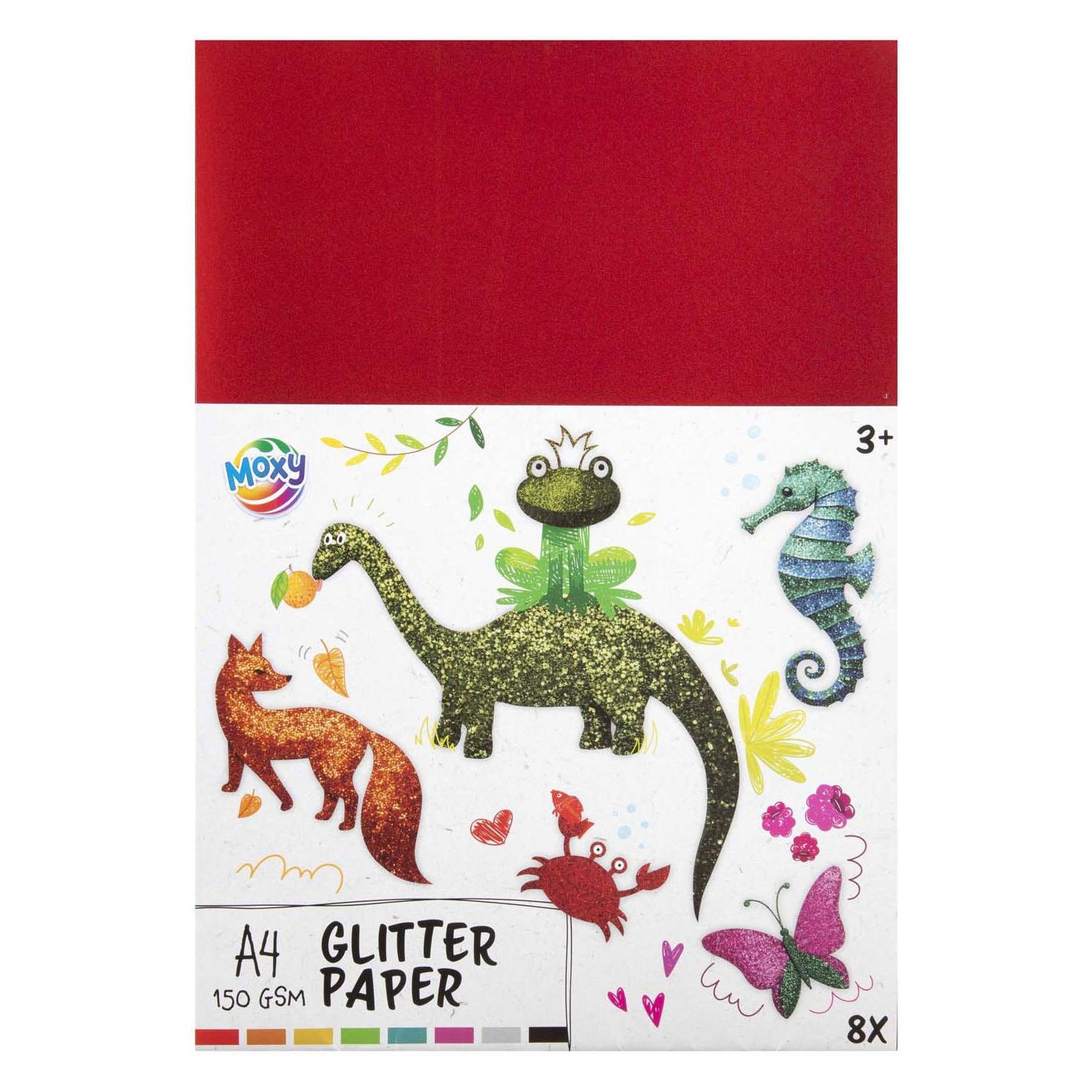 Grafix Glitzerpapier A4, 8 Blatt und 8 Farben (58585869)
