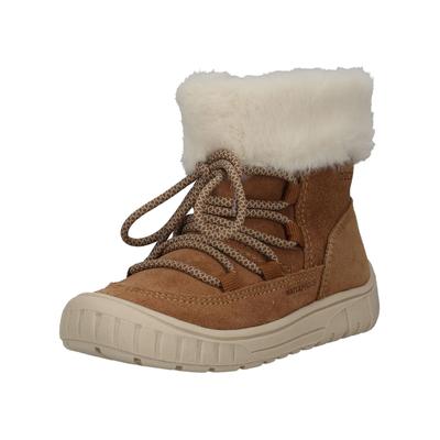 Schnürstiefelette GEOX "Geox Stiefelette Leder/Textil", Damen, Gr. 23, whisky, Leder, Textil, Schuhe Schnürstiefelette