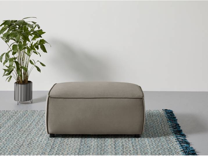 Polsterhocker HOME AFFAIRE Marva, B: 100 cm , grau (taupe), B:100cm H:44cm T:67cm, 100% Polyester, Hocker, Polsterhocker, passend zur Polsterserie Marva , Federkern