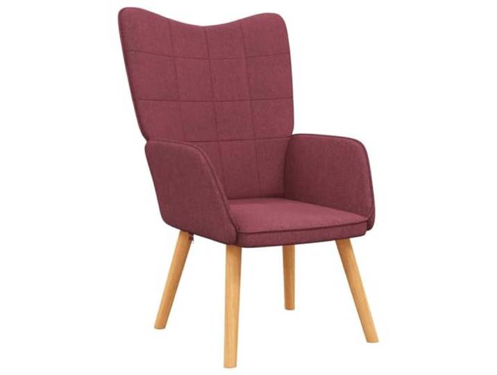 Sessel Winna Rot aus Stoff, Stahlrahmen, Holzfüße, 110 kg Gitter, Schwamm, weiches Gewebe, stabile Konstruktion, modernes Design