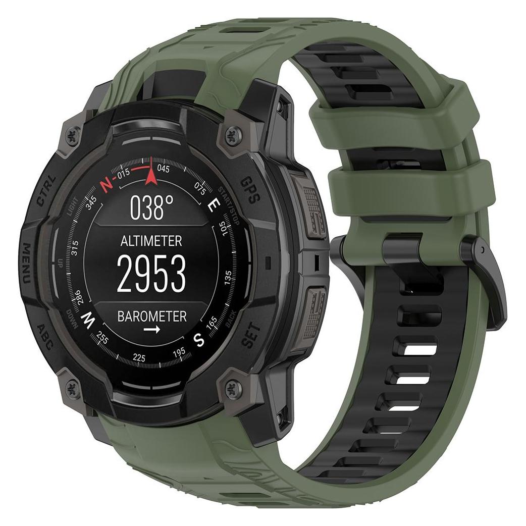 Techsuit - Watchband 22mm (W077) - Garmin Instinct 3 50mm/Instinct 3 50mm Solar - Green (22 mm, Polycarbonat, Silicone) (57933909)