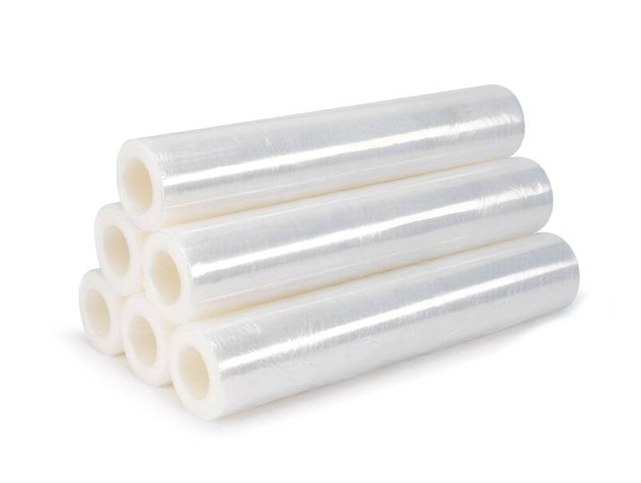 RAJA Bobine de film emballage étirable manuel cast - 45 cm x 300 m - Epaisseur 23 microns - Transparent - Lot de 6