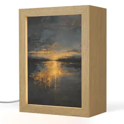 TISCHLEUCHTE Goldene Reflexion auf dem Wasser 15x20 cm