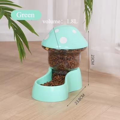 Uplifted Finds Mushroom Style Automatic Food & Water Dispenser green Food
