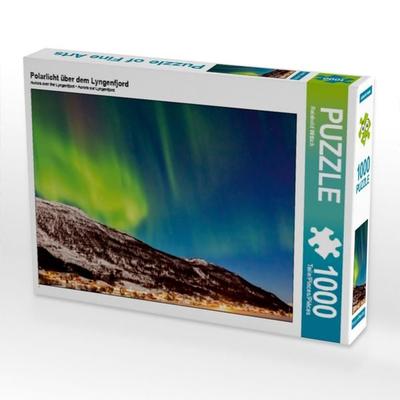 CALVENDO Puzzle Polarlicht über dem Lyngenfjord 1000 Teile Puzzle quer | 1000 Teile Lege-Größe 64 × 48 cm Foto-Puzzle für glückliche Stunden