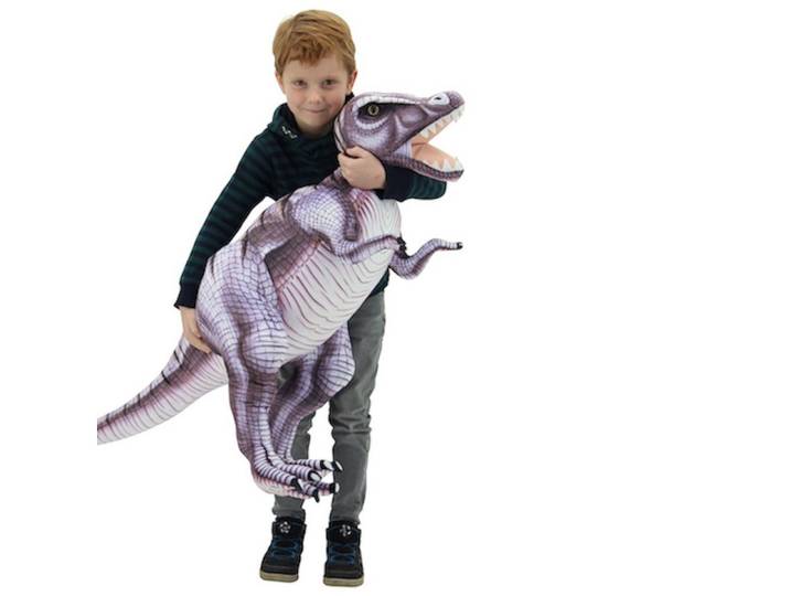 Sweety-Toys Kuscheltier Sweety Toys 10943 Kuscheltier Dinosaurier 128 cm grau-lila Plüsch Dino, Kuscheltier Dinosaurier