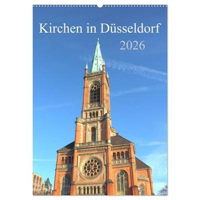 Kirchen in Düsseldorf (Wandkalender 2026 DIN A2 hoch), CALVENDO Monatskalender