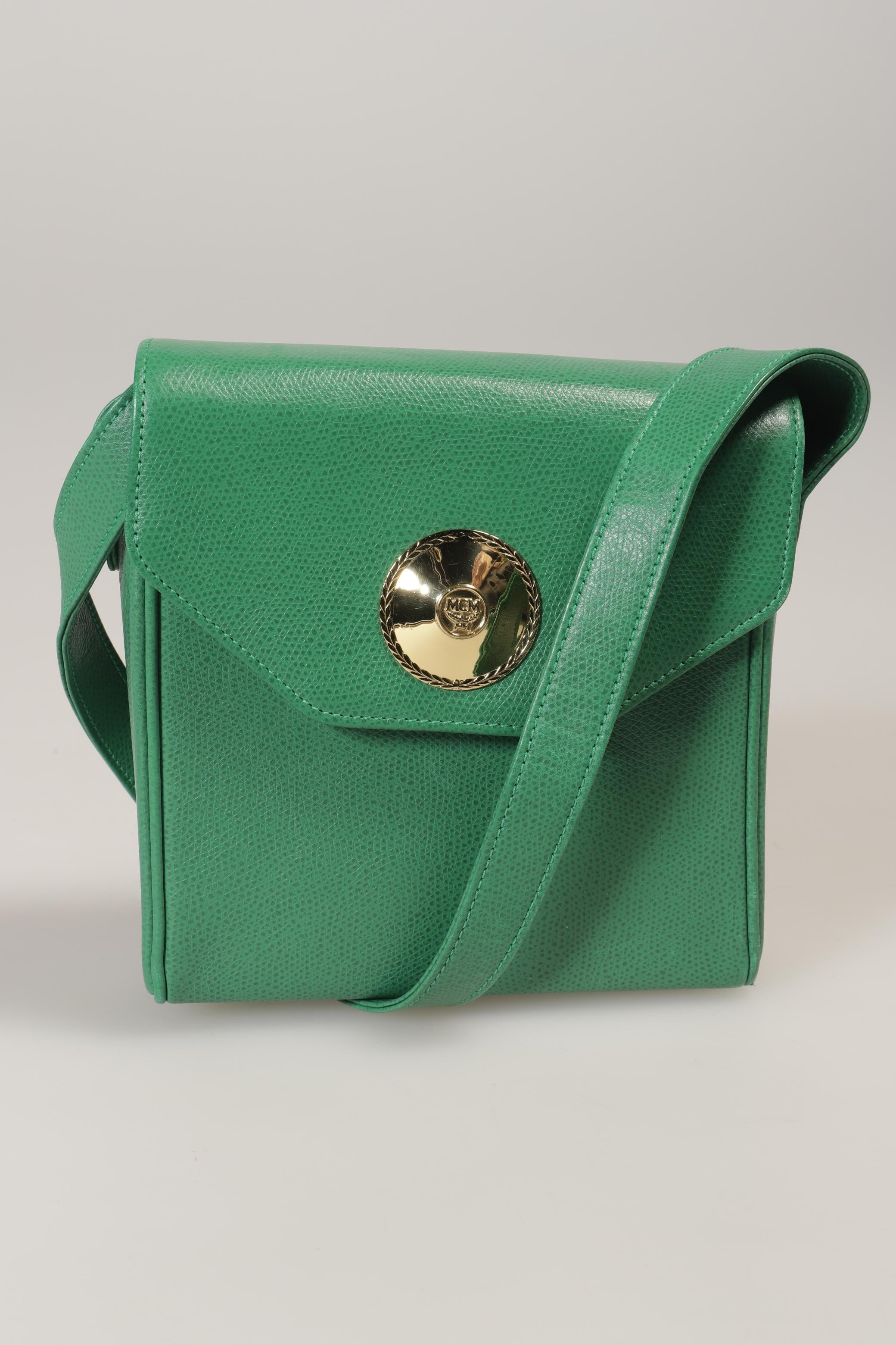 MCM Damen Handtasche klein Leder, Grün, Leder - Second Hand