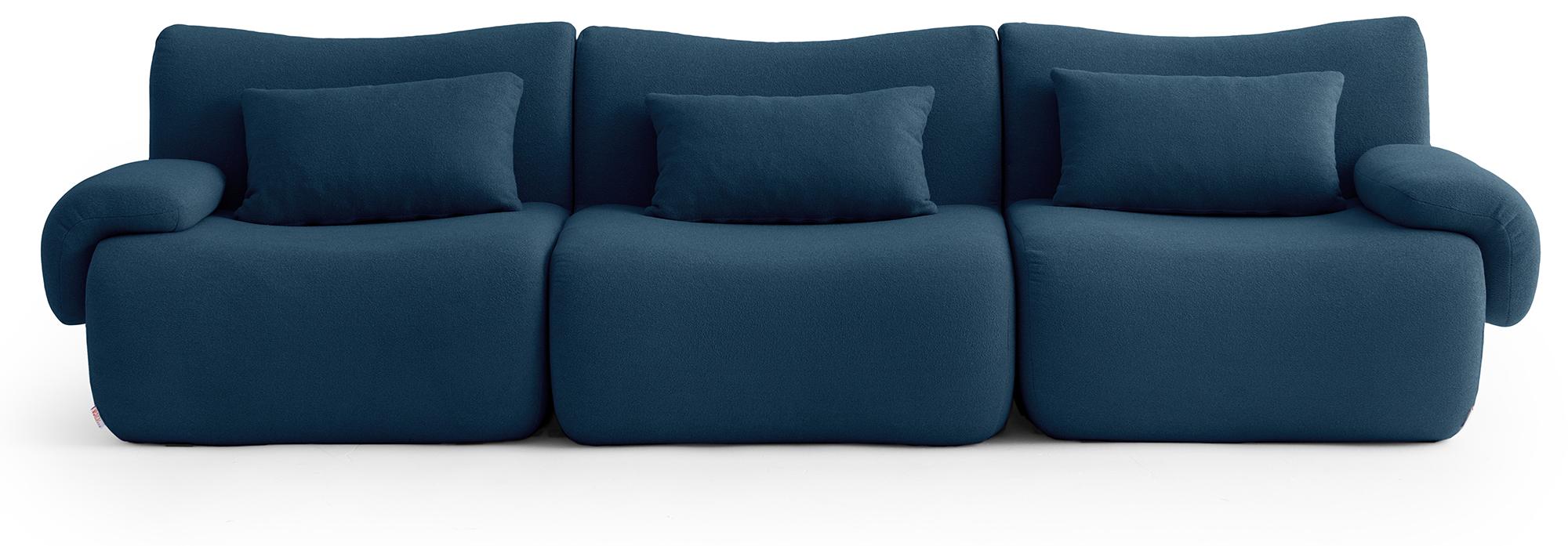MILYSOFA SOFATIME 3-Sitzer-Modulsofa, geradlinig, aus feinem Schlingenstoff, tiefblau