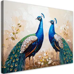 LEINWANDBILD Bunte Pfauen Vögel Natur 120x80cm