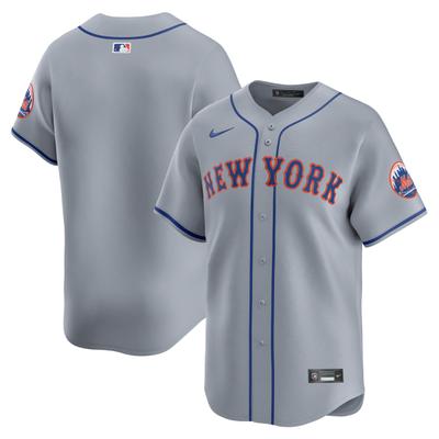 Baseballtrikot NIKE "Nike Trikot New York Mets Nike MLB Limited Road", Herren, Gr. M, grau, 100% Polyester, Trikots Baseballtrikot