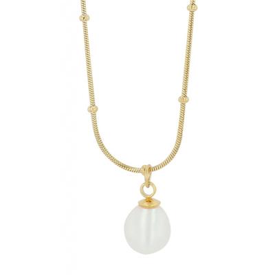 Kette mit Anhänger ADELIA´S "Damen Edelstahl Halskette mit Anhänger mit Perle", gold (gold, perle), Halsketten, Damen, Edelstahl