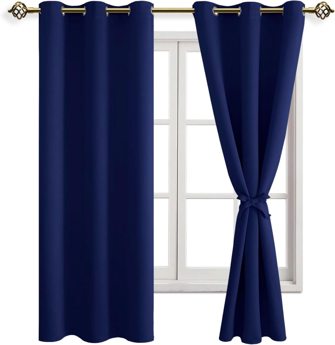 JIUZHEN Blackout Gordijnen - Donkerblauw - 183 x 117 cm