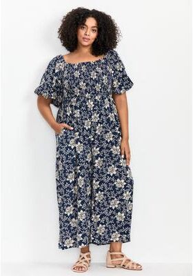 Plus Size Women's Annabelle Jumpsuit by Avenue in Folk Floral (Size 20)