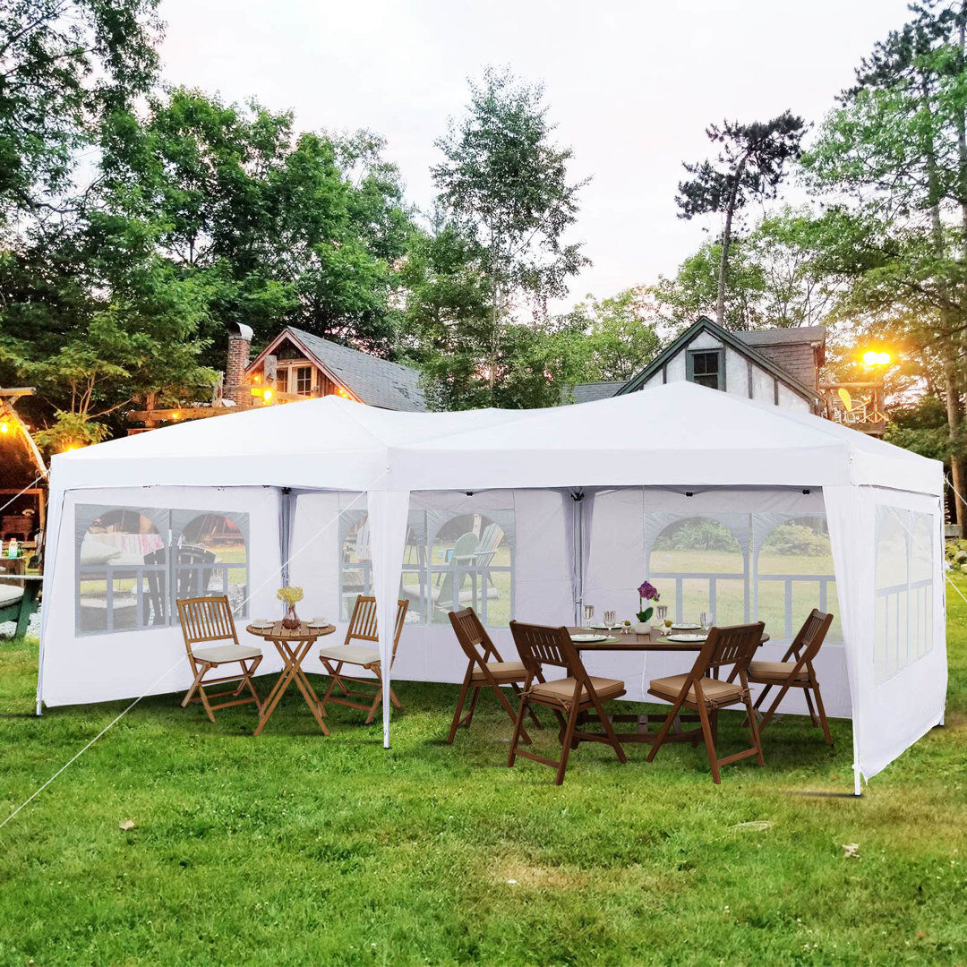 Dakota Fields Asse 6m x 3m Metal Pop Up Gazebo White 590cm W X 300cm D X 250cm H