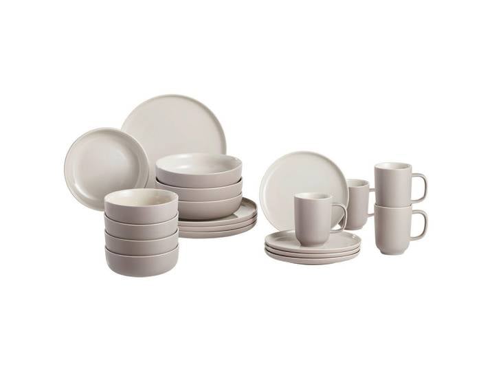 Ritzenhoff Breker Kombiservice Jasper, Taupe, Keramik, 20-teilig, Uni, 285 ml,500 ml, Lfgb, Essen & Trinken, Geschirr, Geschirr-Sets, Kombiservice
