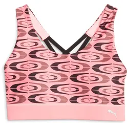 PUMA Retro Glam Strappy Mid Support Sport-BH Damen 62 - koral ice L
