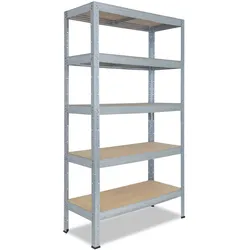 shelfplaza PRO 180x60x30 cm Schwerlastregal in verzinkt mit 5 Böden und 200 kg Traglast pro Boden