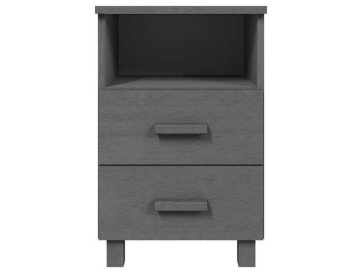 {Gris}Table moderne - Table de chevet/lit - HAMAR Gris foncé 40x35x62 cm Bois de pin massif - Cadre robuste_8308