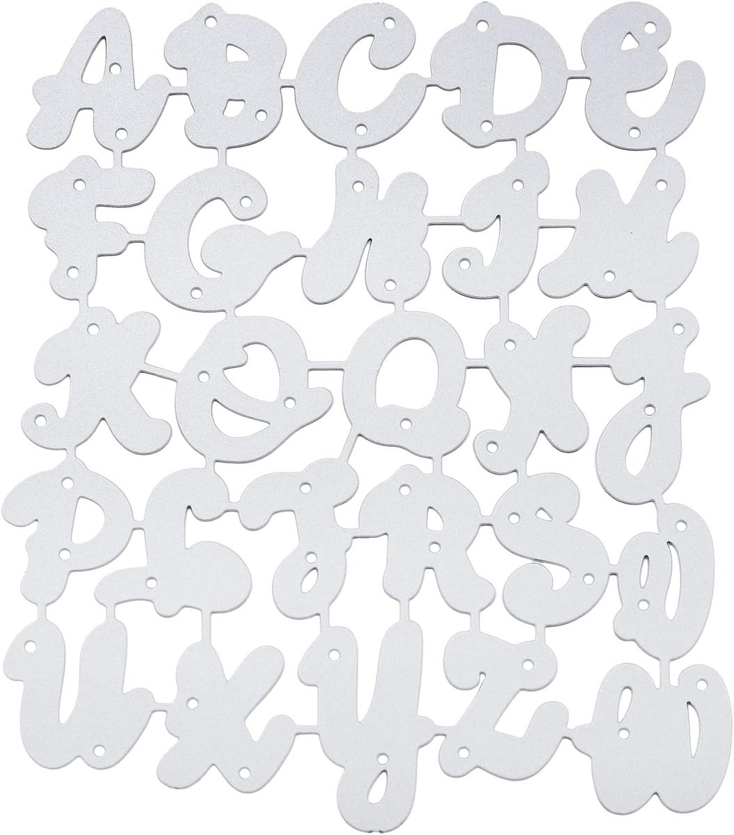 Alfabet Snijmallen voor Plakboek Decoratie - Letters Stansen - Duurzaam Koolstofstaal - Zilver