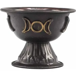 Antique Copper Ritual Chalice Triple Moon 10x8cm