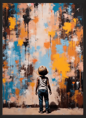 Inspire Picks Banksy Style Graffiti Canvas Print Modern Urban Street Art Wall Poster Frameless 025 40x60cm