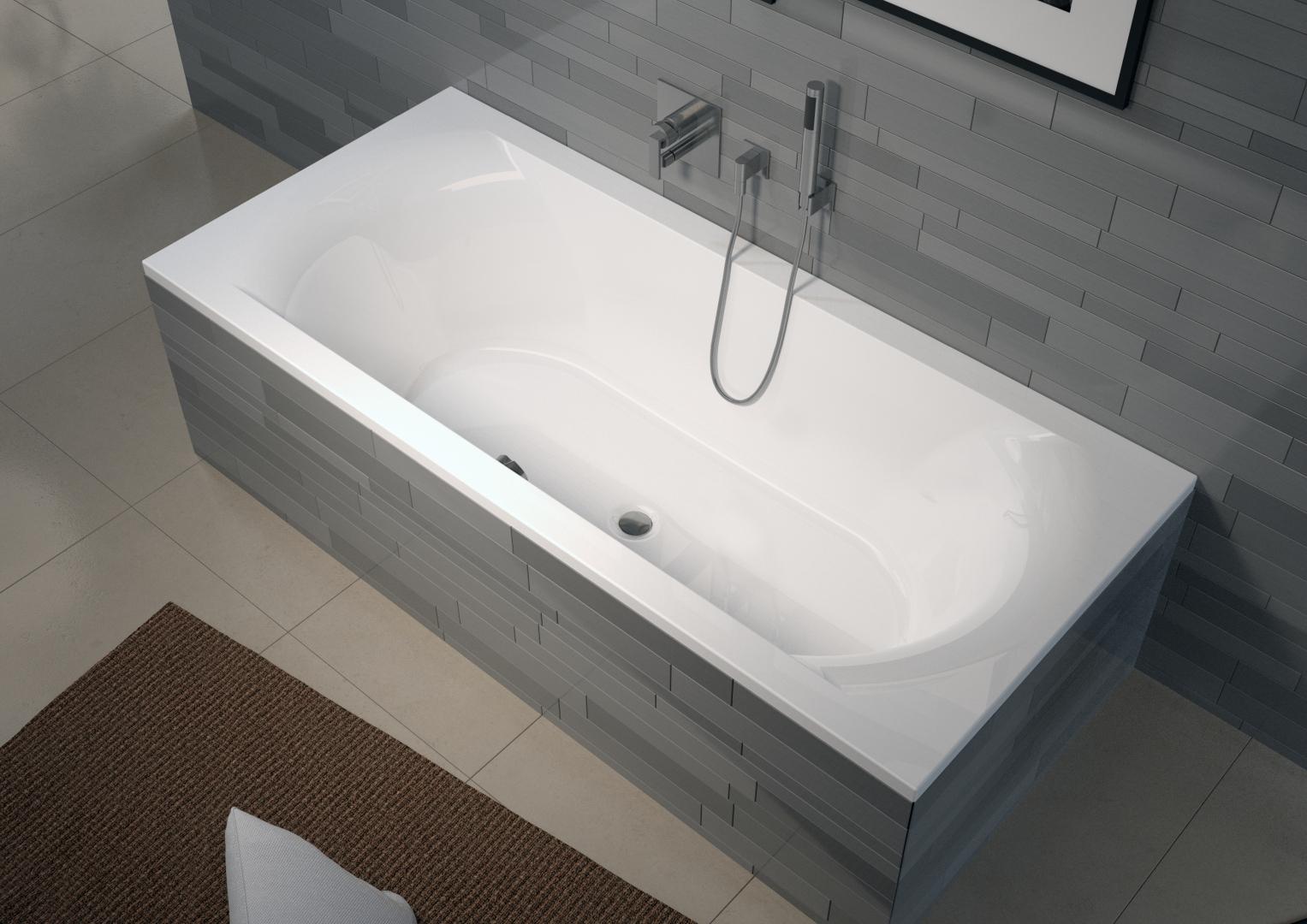 RIHO Lima Rechteck-Badewanne, Einbau, 2-Sitzer, weiß glänzend, B053001005