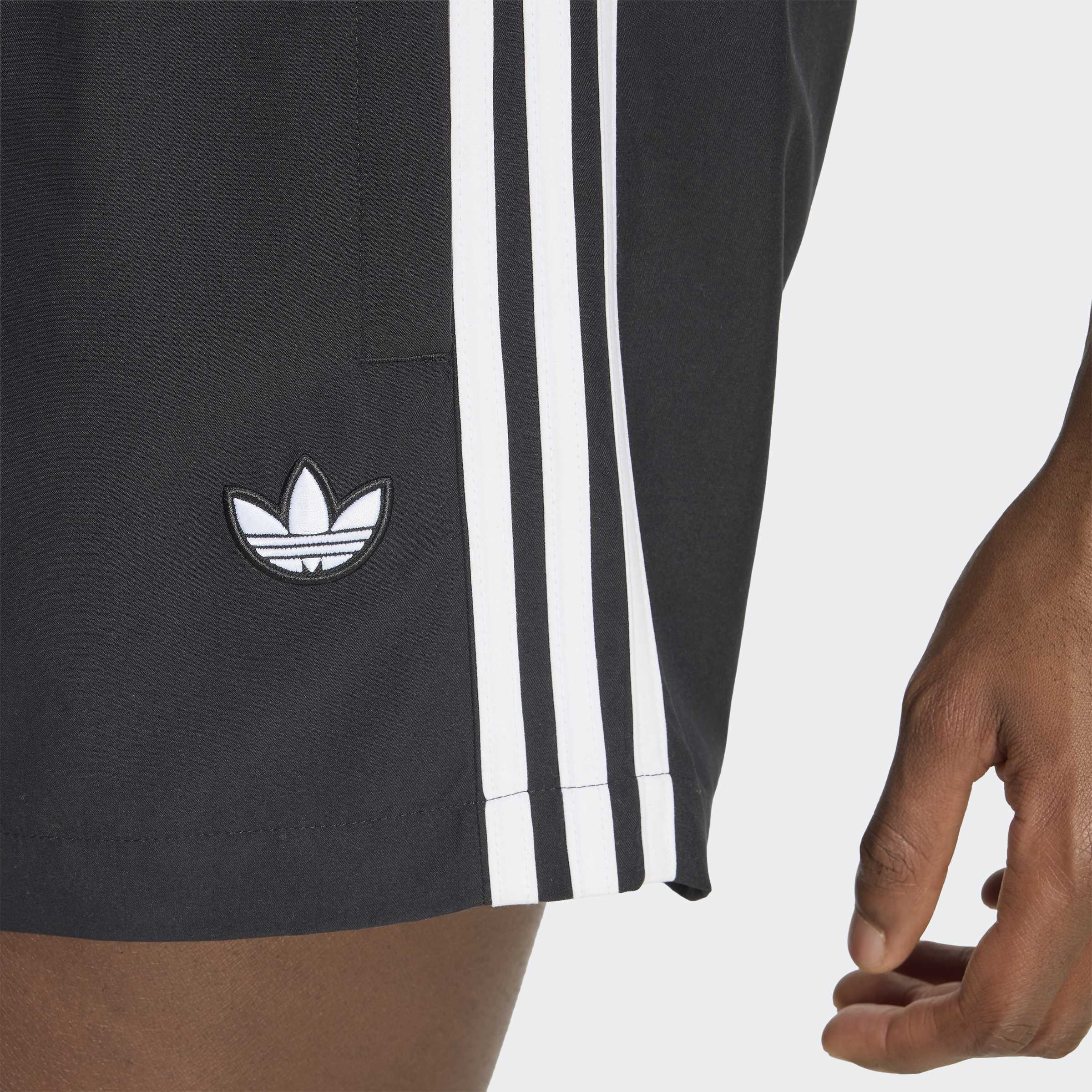 Shorts ADIDAS ORIGINALS "3S SWM SHO", Herren, Gr. XXL, Länge 5, schwarz (schwarz, innenbeinlänge ca. 13 cm), Obermaterial: 100% Polyester, Hosen Shorts, sportlicher Stil, für Erwachsene, mit normal-weiter Passform